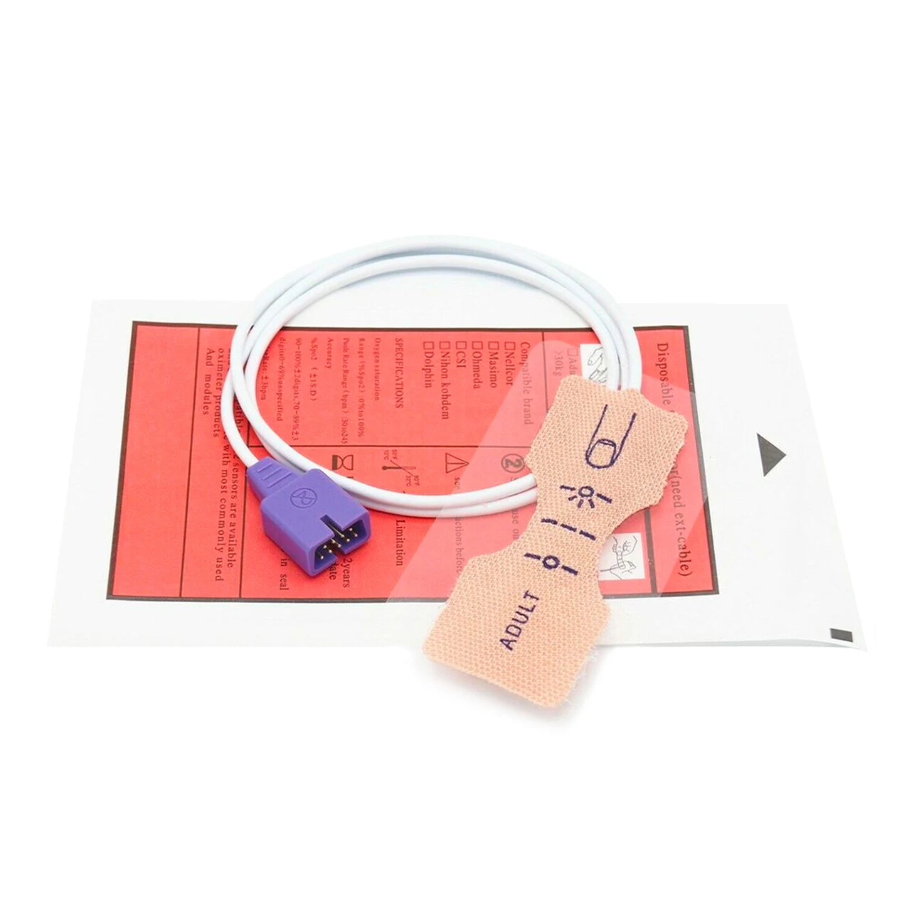 Nellcor DS-100A Compatible Adult SpO2 Sensor, Single Patient Use