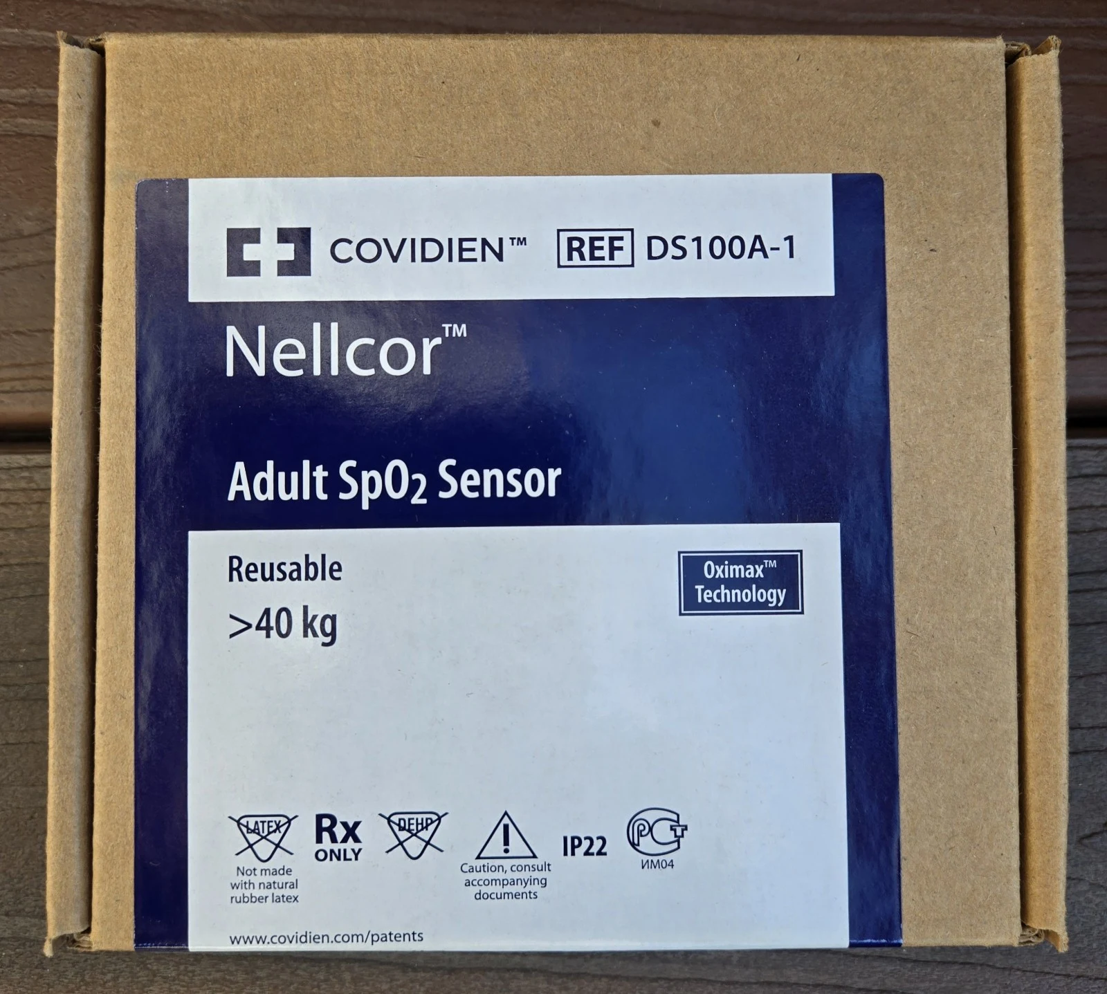 Covidien Nellcor DS100A-1 Adult SpO2 Sensor, Reusable, New in Box