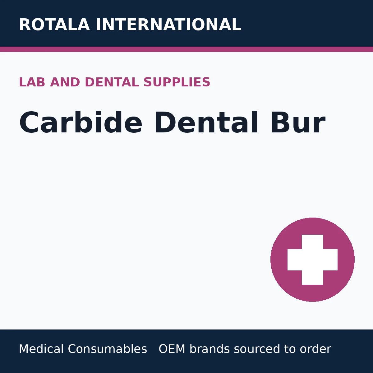 Carbide Dental Bur, Round RA 6 Latch, Pack of 10