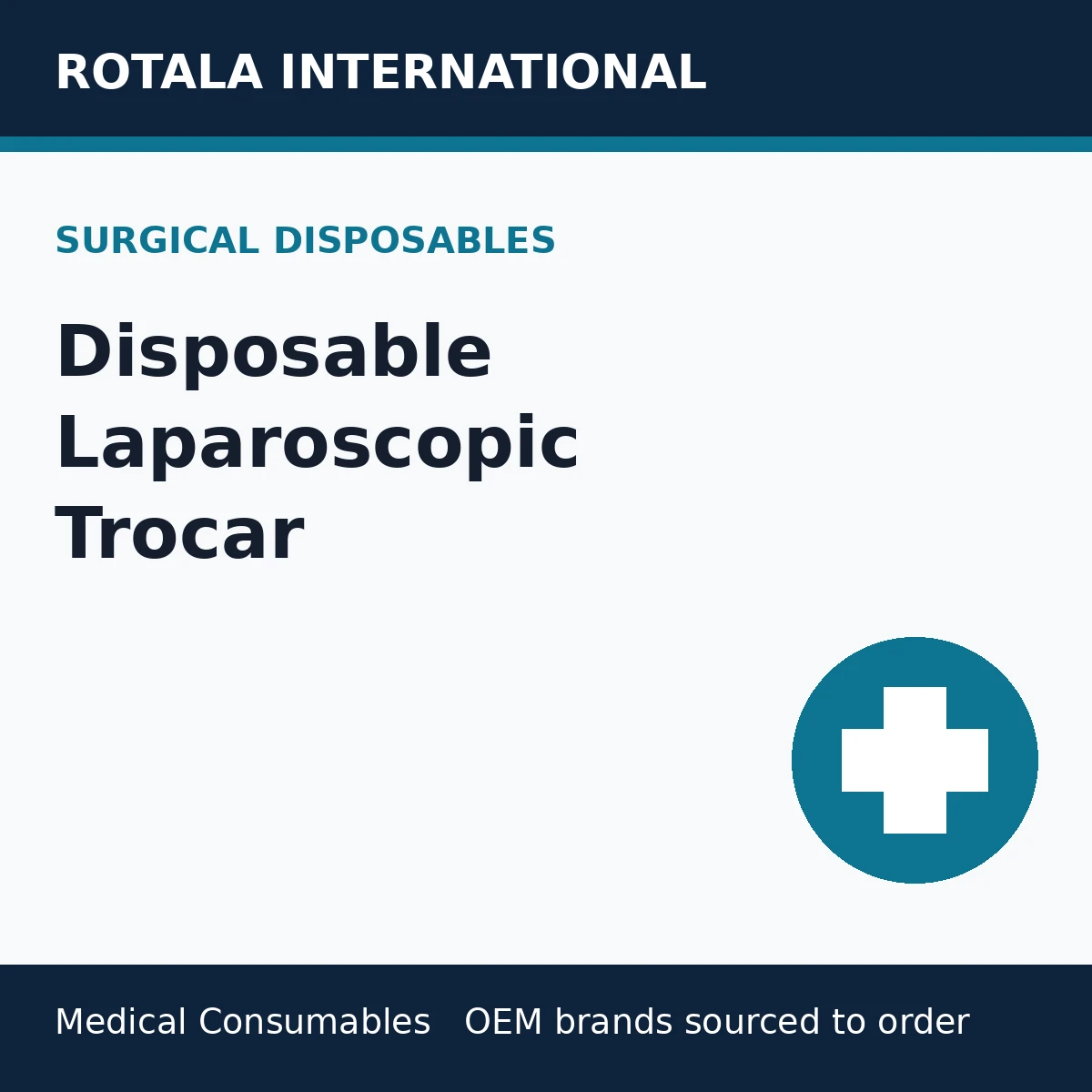 Disposable Laparoscopic Trocar, 15 mm, Bladed, Box of 6