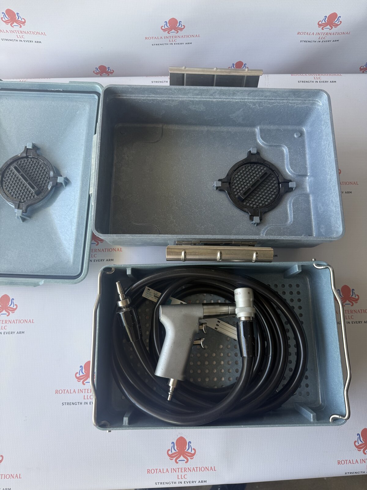 Synthes Large Bone/Orthopedic Surgical Air Drill System with Hose and Sterilization Case — Surgical Equipment — view 2