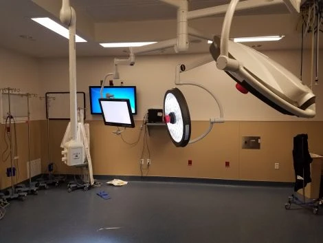 Steris Harmony vLED Dual Surgical Light System with Monitor Arm and Wall Control — Hospital Furniture & OR Tables — view 2