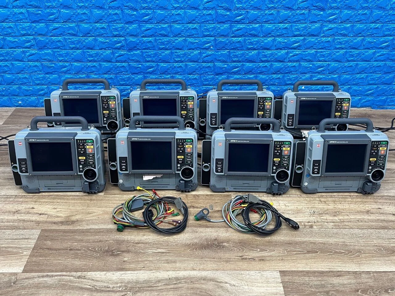 Physio-Control Lifepak 15 Monitor Defibrillators, Lot of 8 with Pacing, Fully Tested