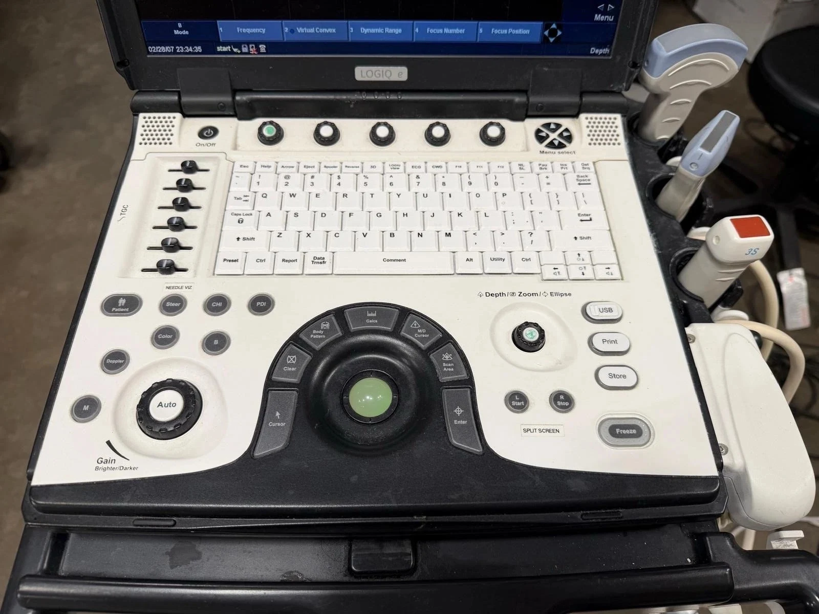 GE LOGIQ e Portable Ultrasound System with 3 Probes (No Cart) — Ultrasound Machines — view 2